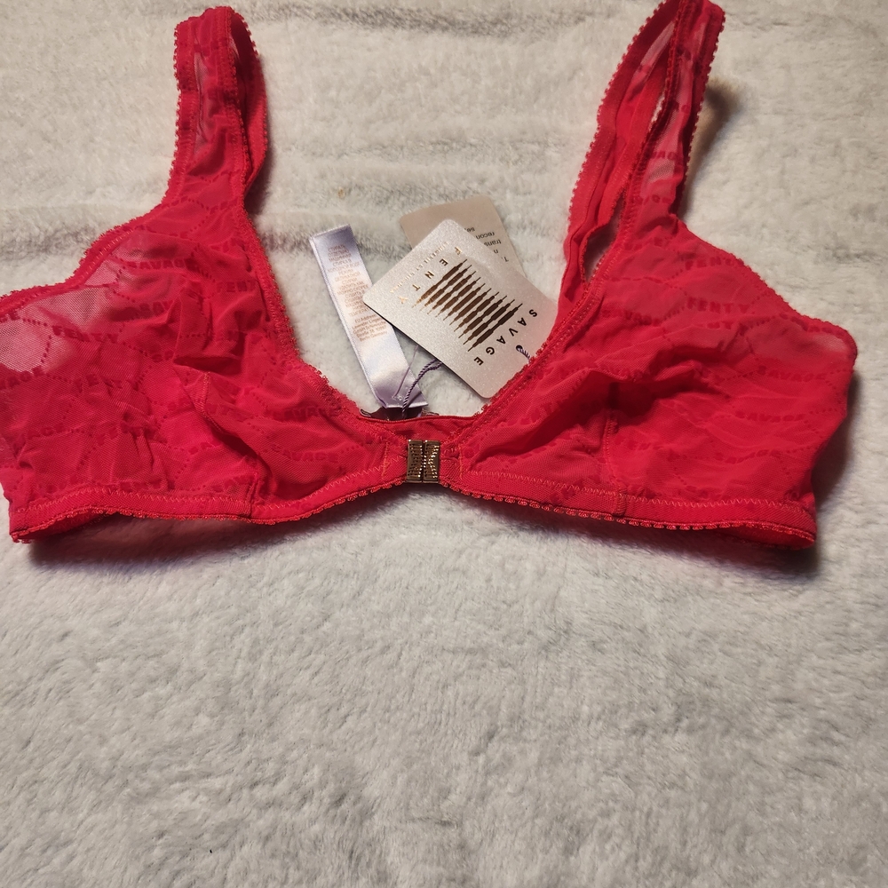 Savage X Fenty Vibrant Red Lace Bralette